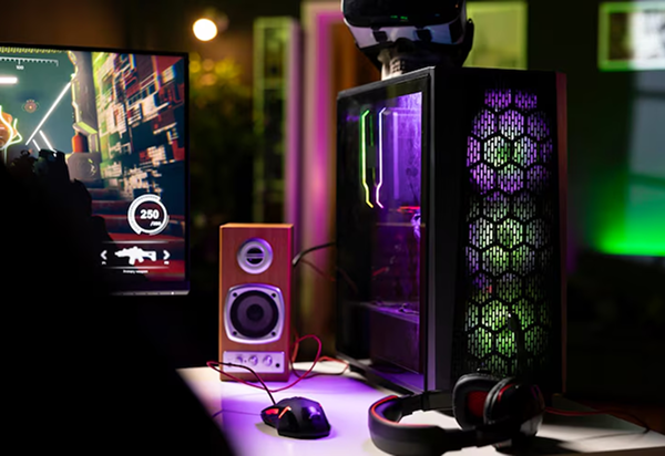 High-performance custom PC build with RGB lighting